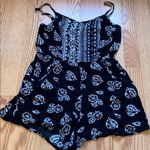 Black Flower Romper